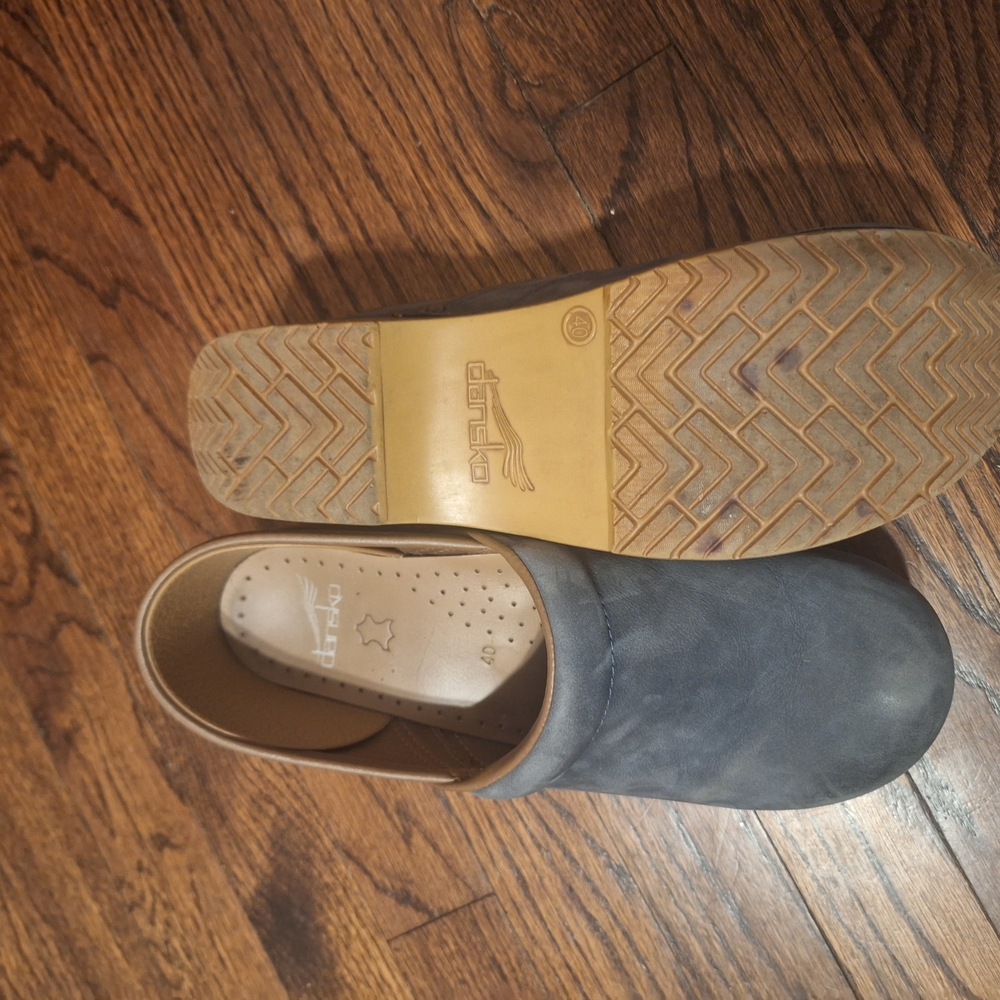 Blue Suede Slip-On Clogs - Picture 5 of 5